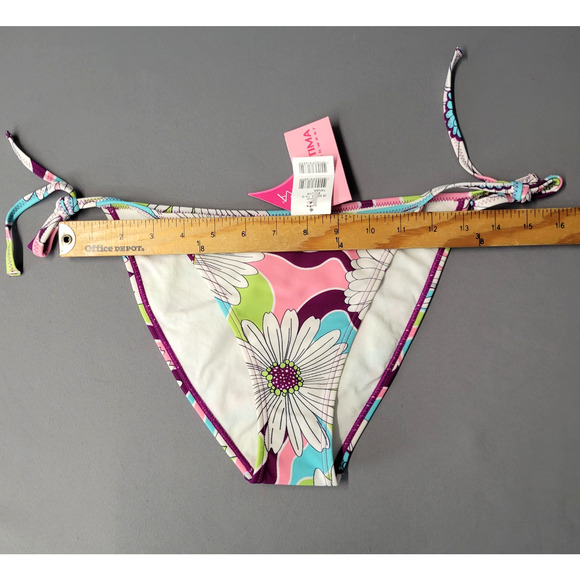 Cia Maritima Bikini Womens Large Floral Neoprene Swimwear Tie Side Semi Cheeky - Picture 10 of 14